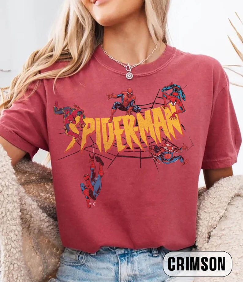 Marvel Spider Man Shirt, Retro Spiderman Comic Tee, Marvel Avengers Spiderman Tee, MCU Fans Marvel Studios Disneyland Family Tee image 13