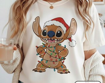 Stitch Gingerbread Christmas Shirt, Gingerbread Stitch Shirt, Stitch Gingerbread Cookie Shirt, Stitch Christmas Shirt, Disney Christmas Tee