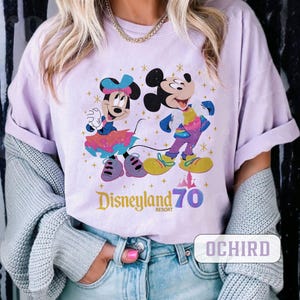 Mickey and Minnie Disneyland 70th Anniversary Shirt, 70 Years of Magic Shirt, Disneyland Family Trip Tee, Disney Platinum Celebration Shirt