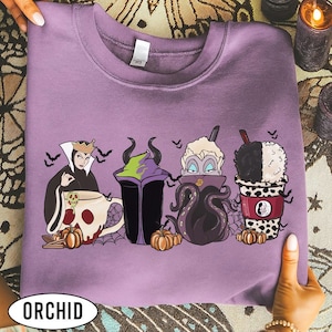 Disney Villains Drink Shirt, Disney Halloween Coffee Shirt, Ursula Maleficent Cruella Shirt, Spooky Cute Fall Shirt, Evil Queen Costume Tee