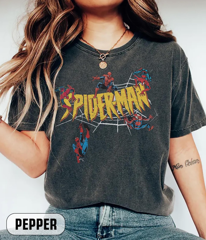 Marvel Spider Man Shirt, Retro Spiderman Comic Tee, Marvel Avengers Spiderman Tee, MCU Fans Marvel Studios Disneyland Family Tee image 1