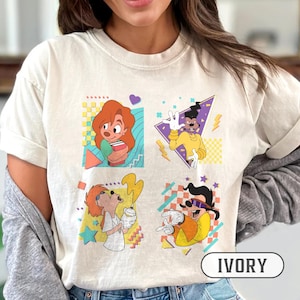 Retro 90s Disney Vintage A Goofy Movie Characters Shirt, Goofy Max Roxanne Powerline Shirt, Disney World Tour Shirt, WDW Goofy Movie Shirts