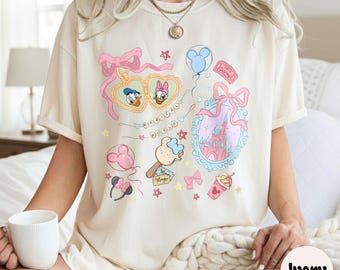 Camiseta Disney Daisy Donald con lazo coqueto, camiseta Disney para parejas, camiseta Daisy Duck, camiseta Donald Duck, camiseta Disney para parejas de luna de miel, camiseta Disney