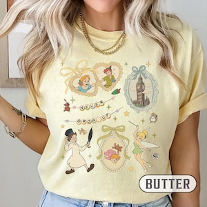 Coquette Bow Never Grow Up Disney Peter Pan Shirt, Peter Pan Tinker Bell Wendy John Michael Flight to Neverland Tee, Disney Family Trip Tee