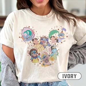 Stitch Princess Mickey Mouse Ear Shirt, Disney Princess Stitch Tee, Cute Stitch Emotion Shirt, Disneyland Family Trip Shirt, Lilo and Stitch