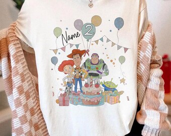 Personalisierte Toy Story Geburtstag Shirt, individuelles Geburtstagsgeschenk, Disneyland Familien Ausflug T-Shirt, Pixar Toy Story Geburtstag Shirt, Toy Story Shirt