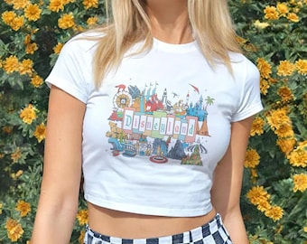 Camiseta retro de Disneyland para bebé, camiseta corta de Disneyland para bebé, camiseta retro de Disneyland, camiseta de viaje familiar de Disney, camiseta de Disneyland para bebé