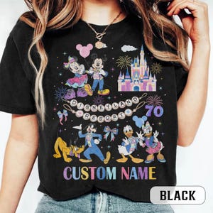 Custom Name Coquette Disneyland 70th Anniversary 1955-2025 Shirt, Mickey And Friends Tee, 70 Years of Magic Tee, Platinum Celebration Shirt