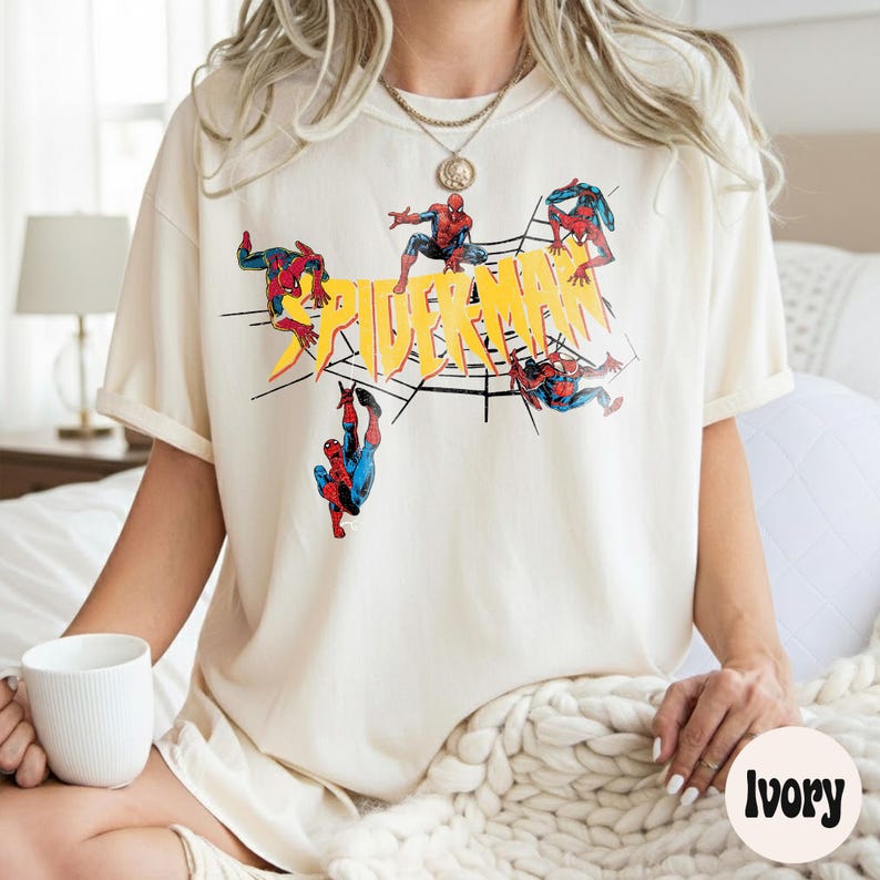 Marvel Spider Man Shirt, Retro Spiderman Comic Tee, Marvel Avengers Spiderman Tee, MCU Fans Marvel Studios Disneyland Family Tee image 7
