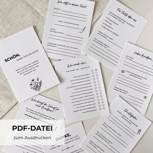 Mini-Gästekarten für Hochzeit | Gästebuch-Karten zum Ausfüllen | Erinnerungen für Brautpaar | Sofort-Download | PDF