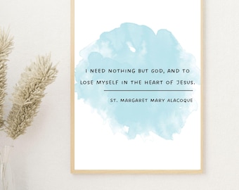 St. Margaret Mary Quote Print: Catholic Saint Wall Art (Digital Download)
