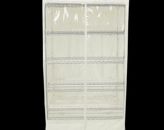Storage Shelving Unit Cover, fits racks 36"W x 18"D x 72"H one side see through panel in Off White