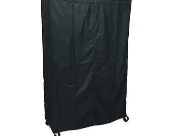 Storage Shelving Unit Cover, fits racks 48"W x 24"D x 72"H in Black