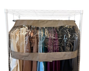 Closet Rod and Portable Clothing Rack Shoulder Garment Dust Cover Adjustable to fit 20" to 36" long