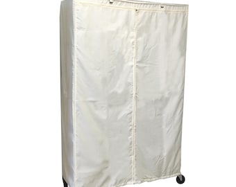 Storage Shelving Unit Cover, fits racks 48"W x 18"D x 72"H in Off White