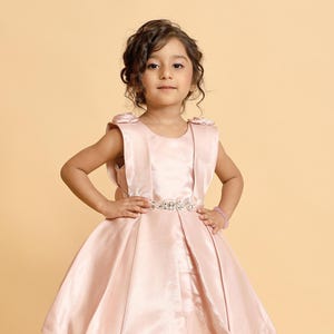 Childrens Dress Toddler Girls 3D Rose Crystal Party Designer Dress – Wedding, Birthday, Pageant, Flower Girl, Formal Special Occasion Outfit