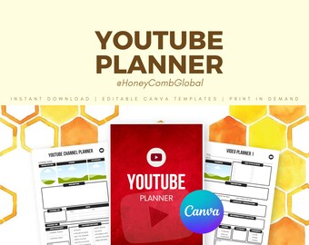 YouTube Planner: Content Calendar and Upload Tracker - Printable