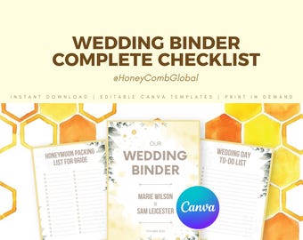 Wedding Binder Planner - Vorlagen und Day-of-Schedule Organizer