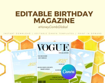 Custom Birthday Magazine Cover - Editable Vogue-Inspired Design