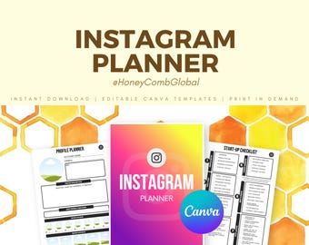 Instagram Planner: Social Media Content Organizer Digital Printable