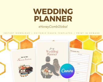Wedding Planner Template, Editable Binder (Canva)