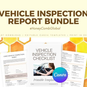 Fahrzeuginspektionspaket, umfassende Checklisten, druckbare Formulare (Sofortdownload)