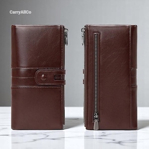 Porte-monnaie RFID pour femme | Porte-monnaie en cuir souple | Sac multifonctionnel | Porte-monnaie à fermeture éclair