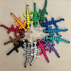 Mini Lizard Bead Pet Keychains Bag Charm | Lizard Bead Buddy | Lizard Bead Pet | Kandi Retro 2000s 90s Y2K
