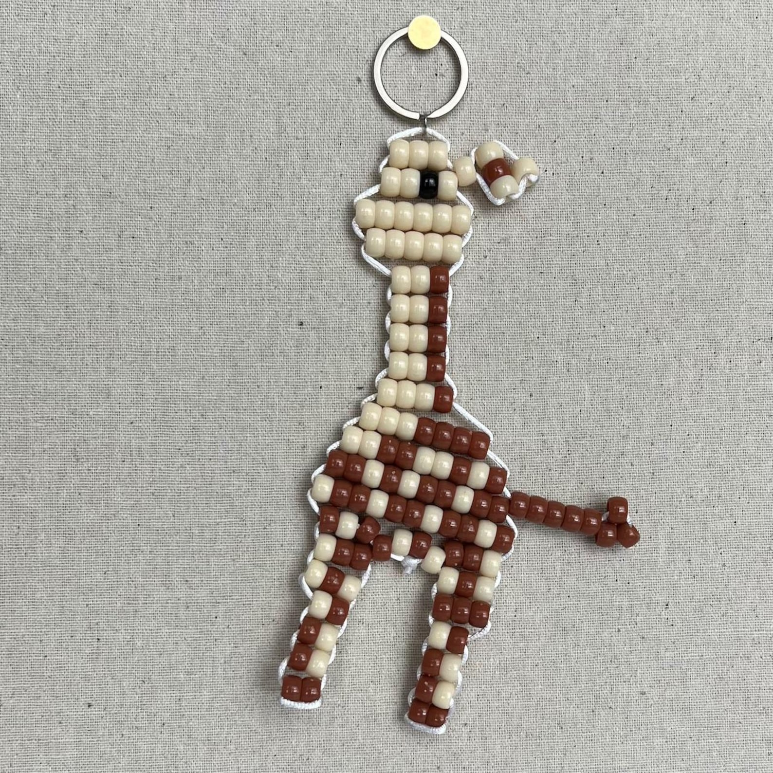 Giraffe Beaded Keychain | Giraffe Keyring | Beaded Giraffe Keyring ...