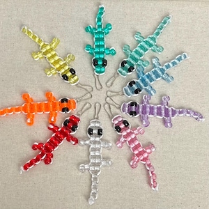 Mini Glitter Lizard Bead Pet Keychains | Lizard Bead Buddy | Lizard Bead Pet | Kandi Retro 2000s 90s Y2K