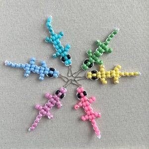 Mini Pastel Lizard Bead Pet Keychains Bag Charm | Lizard Bead Buddy | Lizard Bead Pet | Kandi Retro 2000s 90s Y2K