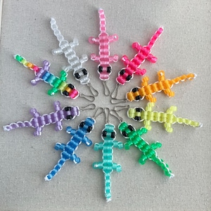 Mini Glow in the Dark Lizard Bead Pet Keychains Bag Charm | Lizard Bead Buddy | Lizard Bead Pet | Glow in the Dark Keyring |