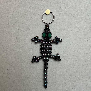 Dark Iridescent Lizard Bead Pet Keychains Bag Charm | Lizard Bead Buddy | Lizard Bead Pet | Bag Charm Keyring | Kandi Retro 2000s