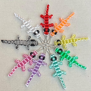 Mini See-Thru Transparent Lizard Bead Buddy Keychain | Lizard Bead Pet | Little Lizards | Kandi Retro 2000s 90s Y2K