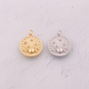 18K Gold Filled Saturn Pendant Dainty CZ Universe Planet Charms for DIY Jewelry Findings Making Supply