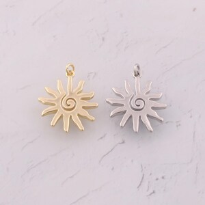 18K Gold Filled Sun Pendant Dainty Sunburst Charms for DIY Jewelry Findings Making Supply