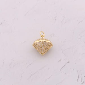 18K Gold Filled Diamonds Pendant Dainty CZ Diamonds Charms for DIY Jewelry Findings Making Supply