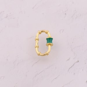 18K Gold gefüllt Karabiner Verschluss Zierliche Emaille Schraubverschluss für DIY Schmuckzubehör Herstellung