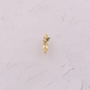 18K Gold Filled Mango Pendant Dainty CZ Fruit Charms for DIY Jewelry Findings Making Supply