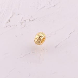 5 pcs 18K Gold Filled Round Tube Spacer Beads Dainty Large Hole Beads for DIY Jewelry Findings Making Supply
