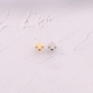 5 pcs 18K Gold Filled Cross Spacer Beads Dainty Christian Beads for DIY Jewelry Findings Making Supply