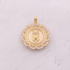 18K Gold Filled Lion Pendant Dainty CZ Animal Charms for DIY Jewelry Findings Making Supply