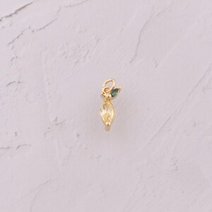 18K Gold Filled Mango Pendant Dainty CZ Fruit Charms for DIY Jewelry Findings Making Supply