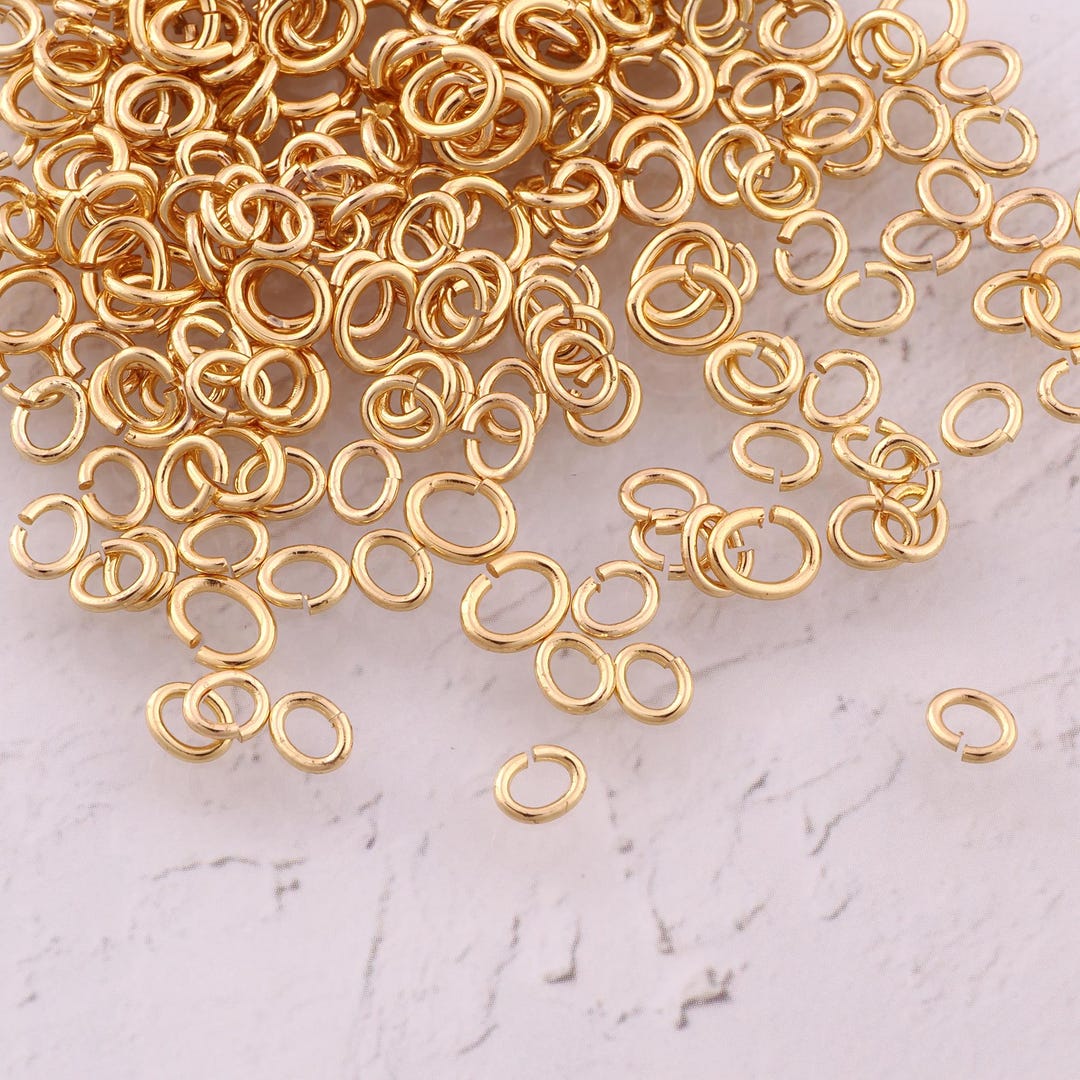 Round Jump Rings 50 Pcs 18K Gold Filled Open Jump Rings Dainty Round Jump Rings for DIY ...