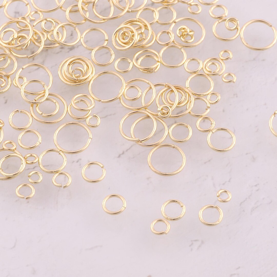 Round Jump Rings 100 Pcs 14K Gold Filled Open Jump Rings Dainty Round Jump Rings for DIY ...
