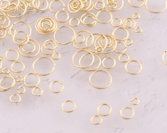 100 pcs 14K Gold Filled Open Jump Rings Dainty Round Jump Rings for DIY Jewelry Findings Making Supply