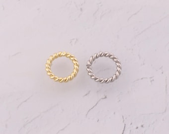5 st 18K guldfyllda öppna hoppringar Eleganta vridna hoppringar för gör-det-själv smyckestillverkning