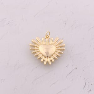 18K Gold Filled Sun Heart Pendant Dainty Love Sunshine Charms for DIY Jewelry Findings Making Supply