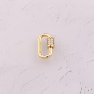 18K Gold gefüllt Karabiner Verschluss Zierliche CZ Schraubverschluss für DIY Schmuckzubehör Herstellung