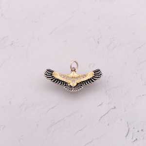 18K Gold Filled Eagle Pendant Dainty CZ Animal Charms for DIY Jewelry Findings Making Supply